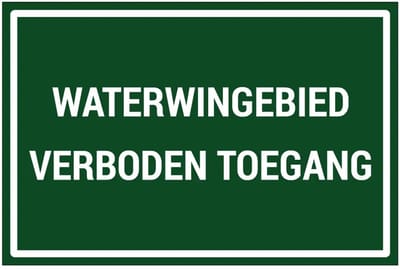 Waterwingebied verboden toegang bord | gecoat dibond materiaal | 45 x 30 cm