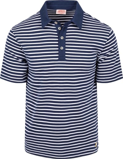 Armor-Lux Poloshirt Strepen Donkerblauw (navy) - Maat M - Heren