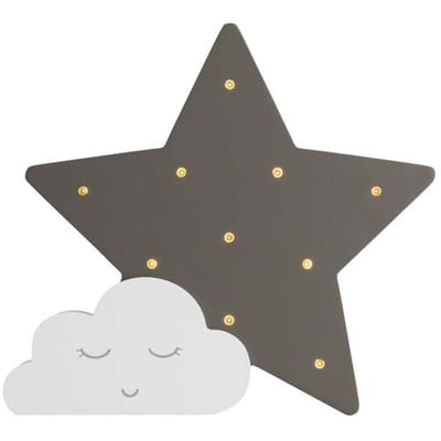 Prénatal decoratie ster met LED-lampjes Taupebrown unisex
