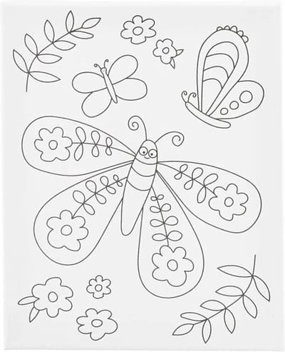 Creativ Company Schildercanvas met print Grote Vlinder 24x30 cm