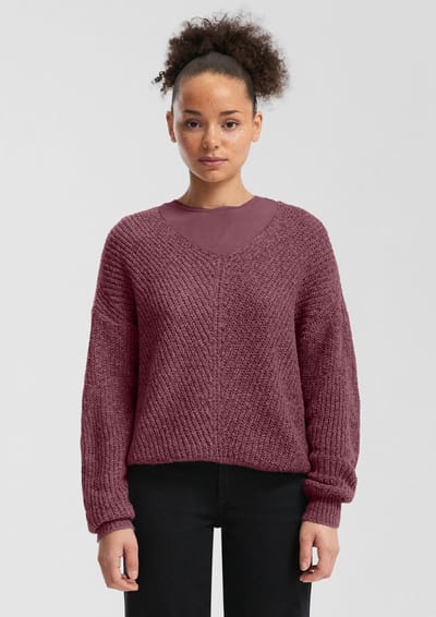 Pull chiné met V-hals voor dames QS