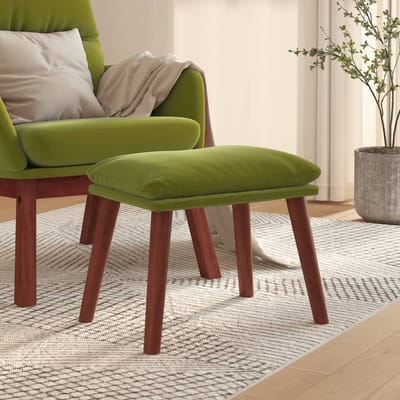 vidaXL - Voetenbank - 45x29,5x35 - cm - fluweel - lichtgroen