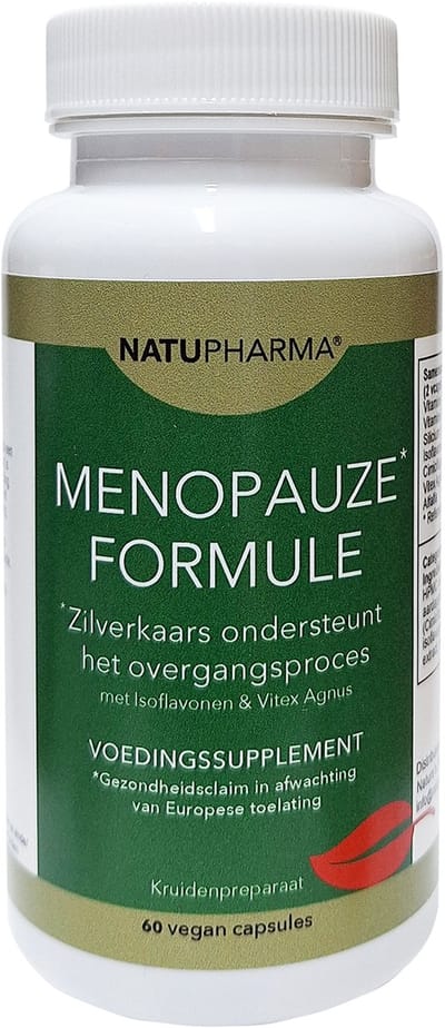 Natupharma - Menopauze Formule - met Zilverkaars, Isoflavonen en Vitex Agnus Castus 60caps Vegan