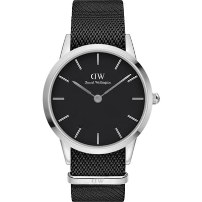 Daniel Wellington DW Watch Iconic Black NATO Dial 40mm Silver