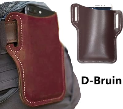 Retro Heuptas Voor Smartphone I Riem Telefoon Tas I Telefoonhouder Riem I Smartphone Tas I PU Leer I Donkerbruin