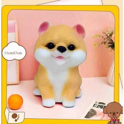 Knijpspeeltjes Stressverlichter Cadeau Niet-giftig Stuiterende Hond Fidget Speelgoed Herbruikbaar Stuiterende Puppy voor Kind Sensorisch Spel beige