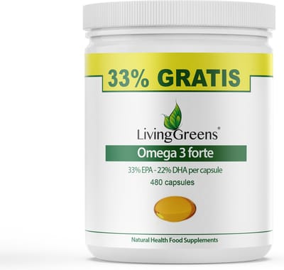 Livinggreens Omega 3 forte voordeelverpakking 480 Capsules