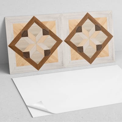 Coloray Wandpanelen Zelfklevend - Geometrisch patroon in een vierkant PVC Wandpaneel - 100 cm x 50 cm - Bruin Wandbekleding Zelfklevend - 1 stuk - Texturen Wandpanelen Zelfklevend - Keuken Wandpanelen - Wandpanelen Badkamer
