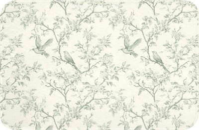 WC mat 60x40 cm - Antislip - Klassiek - Vogels - Groen - Toiletmat - Vloermat - Douchemat - Toilet tapijt - Toiletmatten