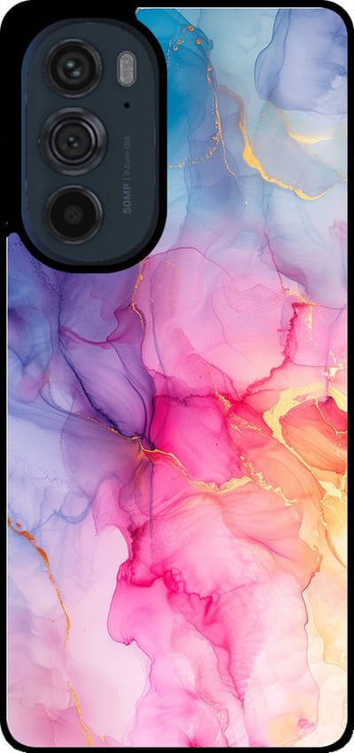 Smartphonica Telefoonhoesje Geschikt voor Motorola Edge 30 Pro met marmer opdruk - TPU backcover case marble design - Regenboog geschikt voor Motorola Edge 30 Pro
