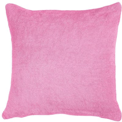 Frotte kussensloop 40x40 cm dik roze KARO - zacht en duurzaam