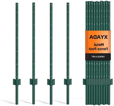 Metalen Hek Paaltjes - Tuin Afzetpaaltjes - Tuin Afscheiding - Duurzaam Metaal - 125 cm Hoog - Groen