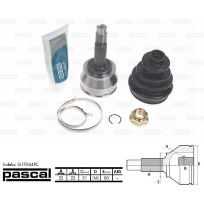 Homokineet reparatie set, aandrijfas PASCAL G1F044PC