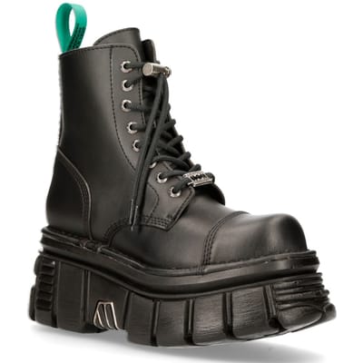 New Rock Vegan lederen gevechtsplatformlaarzen - TANKMILI083-VS2