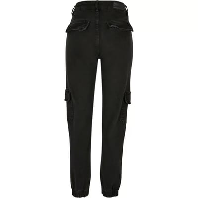 Urban Classics - Organic Stretch Denim Cargobroek - Taille, 28 inch - Zwart