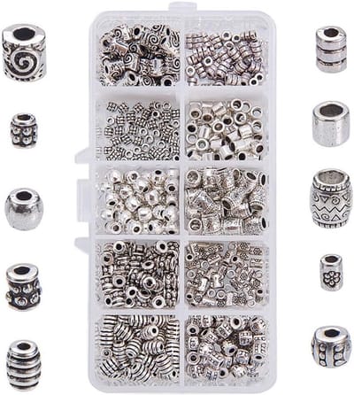 500 stuks 10 vormen antiek zilveren Tibetaanse stijl legering kralen spacers voor armbanden, kettingen en sieraden maken