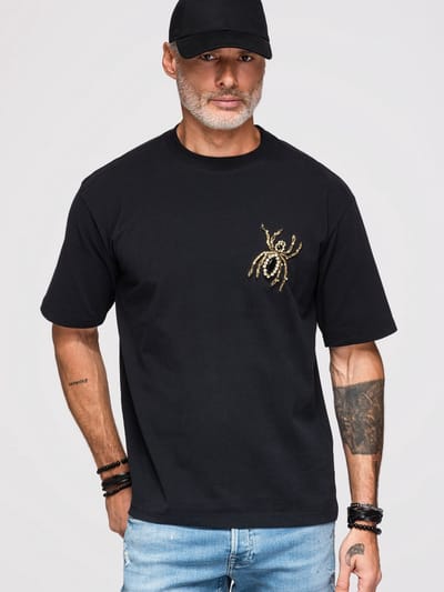 OMBRE T-shirt - Loose Fit - Katoen - Korte Mouw Zwart S
