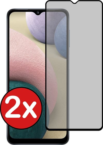 Screenprotector - 2 Stuks - Geschikt voor Samsung Galaxy A12 - Privacy Filter - Beschermglas - Gehard Glas - Tempered Glass - Screen Protector