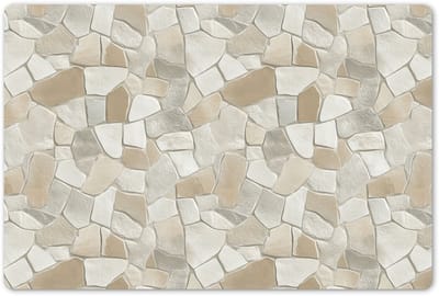 Placemats 45x30 cm - Placemat kunststof - 1 stuk - Mozaïek - Stenen - Beige - Borden onderleggers - Decoratie voor op tafel - Keuken tafeldecoratie accessoires - Vinyl onderlegger - Tafelversiering