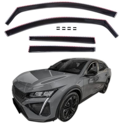 Luchtafweerders - Peugeot 408 (sinds 2022) - 4 stuks - Zwart getint acryl - Eenvoudige montage