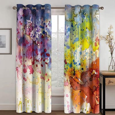 Bloem Coloful Elegante Goedkope Moderne Luxe 2 Stuks Dunne Gordijnen voor Woonkamer Slaapkamer Raam Gordijnen Woondecoratie Gratis Verzending (50Wx50H)x2(CM)&Rod Pocket