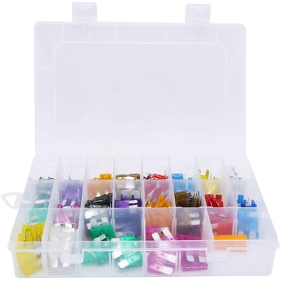 Byshayne - Auto Fuse Kit - 220-delige Fuses - Inclusief veilige opbergdoos - Medium en kleine fuses - Vervangingsfuses voor voertuigen - Geschikt vo...
