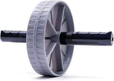 Buikspierwiel - Core Trainer - Thuis Trainen - Comfortabele Grip - Diameter 15cm - Grijs