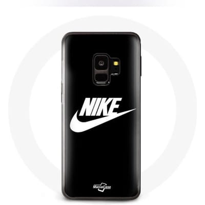 Coque pour Samsung Galaxy S9 plus Nike Logo blanc fond Noir