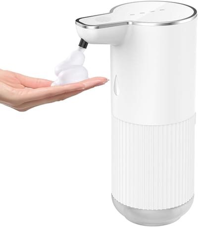 Ynkkvre - Automatische Schuim Zeepdispenser – Touchless Sensor Zeepdispenser 12oz – USB-C Oplaadbaar, 1200mAh, IPX5 Waterdicht – Voor Handzeep, Shampoo & Afwasmiddel – Hygiënisch voor Keuken & Badkamer