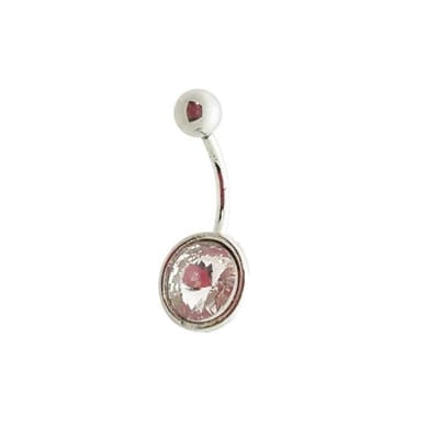 Aramat Jewels | Piercings | Stalen Navelpiercing met Ruitvormige Kristal | | | |10mm | Staal | Volwassenen | Verkleurd niet