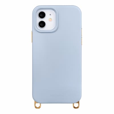 Selencia Hoesje - Geschikt voor iPhone 12 Pro / 12 - Rivièra geschikt voor MagSafe Backcover met afneembare haakjes - Powder Blue