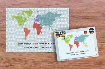 Puzzel Wereldkaart Kinderen - Trendy - Kleuren - Legpuzzel - Puzzel 1000 stukjes volwassenen