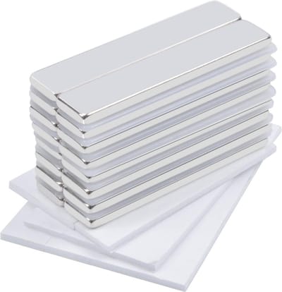 Sterke neodymium magneet groot 50x10x3mm - rechthoekige zelfklevende magneten - set van 16 stuks
