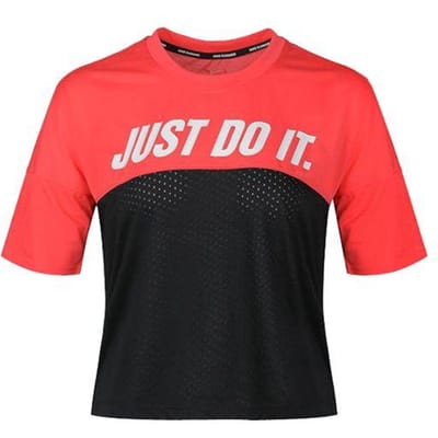 T-shirt de sport à manches courtes Nike Tailwind Retro Mesh Respirant Colorblock pour femmes Tops Crimson AJ8663-850 S red