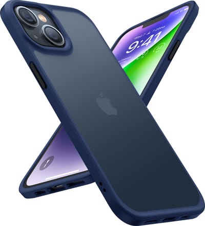 Torras geschikt voor iPhone 13 hoesje Semi Transparant Shockproof hoesje - Blue