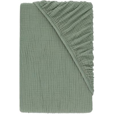 LIVARNO Mousseline hoeslaken 90-100 x 200 cm (Groen)