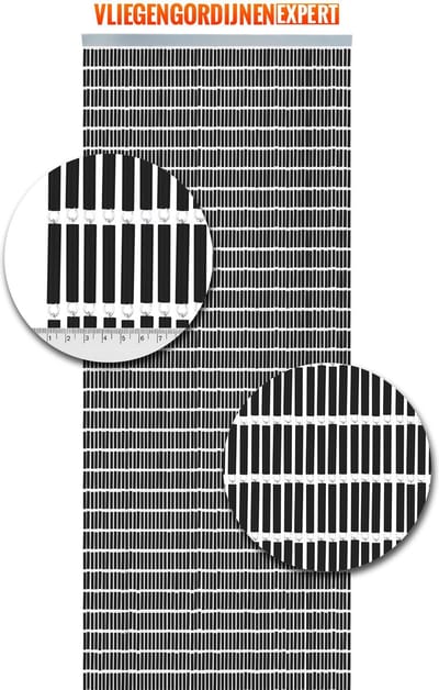 Vliegengordijn Hulzen Zwart - 100cm x 240cm
