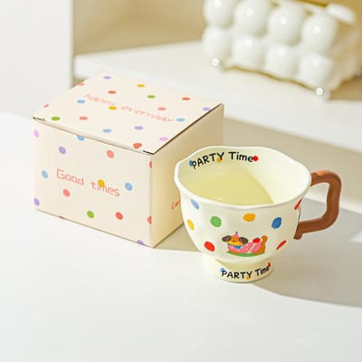 Creatieve Mode Keramische Mok Kantoor Cadeau Thuis Kop Koffiekop Waterbeker Ontbijtkop Gefeliciteerd met je verjaardag 401-500ml