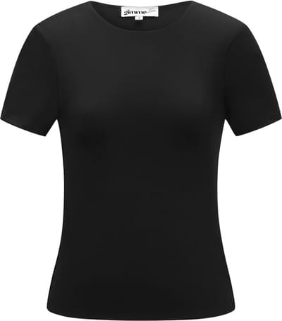 Seamless Fit Basic Tee – Nauwsluitend T-shirt – Comfortabel Basisstuk voor elke Dag - Zwart - Maat XS