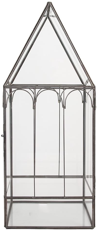 Clayre & Eef Decoratie Kweekkastje 15x15x38 cm Transparant Metaal