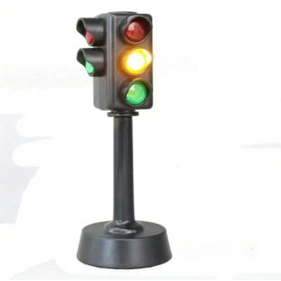 Mini Panneaux de Signalisation Routière Bloc Lumineux, Éducation à la Sécurité des Enfants Puzzle pour Enfants Jouet Feu de Circulation, Cadeau pour Enfants gray