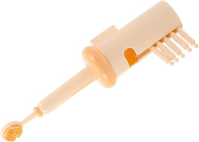 Siliconen Tongschraper - Tongreiniger Plaqueverwijderaar - Frisse Adem Krijgen - Dubbelzijdige Reiniging - 15.5 cm - Beige