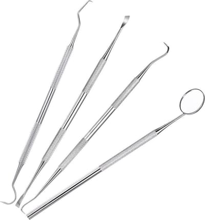 CHPN - Tandarts set - Tandarts spiegel - Tandverzorgingsgereedschap - Mondhygiene - Mondspiegel - Tandartshaak - Pincet - 4-delig