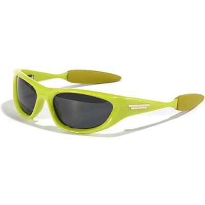 Lunettes de soleil rétro Y2K œil de chat Protection UV400 Lunettes punk tendance pour hommes Femmes Conduite Sport Lunettes de soleil yellow