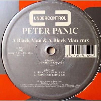 12-inch Plaat PETER PANIC - A Black Man & A Black Man Rmx U042 Undercontrol 1995 Italië Dance & Electronica Gebruikt