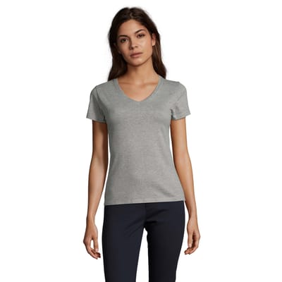 SOLS Dames/Dames Imperial V Hals T-shirt (Grijze Melange)