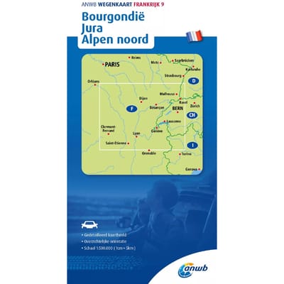 Anwb Wegenkaart Frankrijk 9. Bourgondie/Jura/ Alpen-Noord - Anwb Wegenkaart