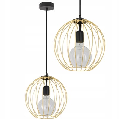 Hanglamp SIERRA E27 goud draad bol lampenkap metaal 90cm