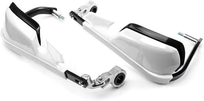 Motorfiets Handkappen - Stuur Protectors - Bescherming Tijdens Rijden - Volledig Omhullende Ruggengraat - 22/28 mm Stuur - Wit