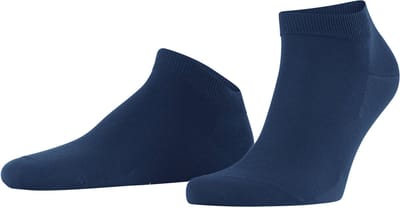 FALKE ClimaWool kort eenkleurig wol lyocell sneakersokken enkelsokken heren blauw - maat 39-40